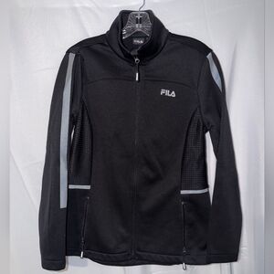 Fila Black Utility Jacket with Gray Reflective Stripes